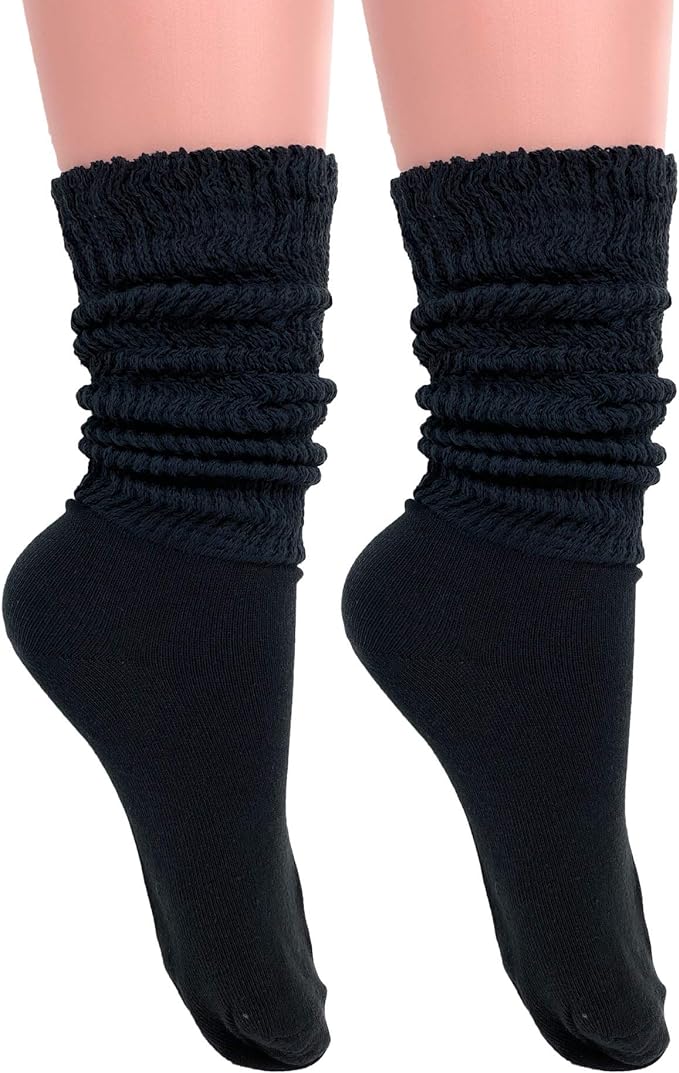 Cotton Lightweight Slouch Socks for Women Extra Thin Socks 2 Pairs