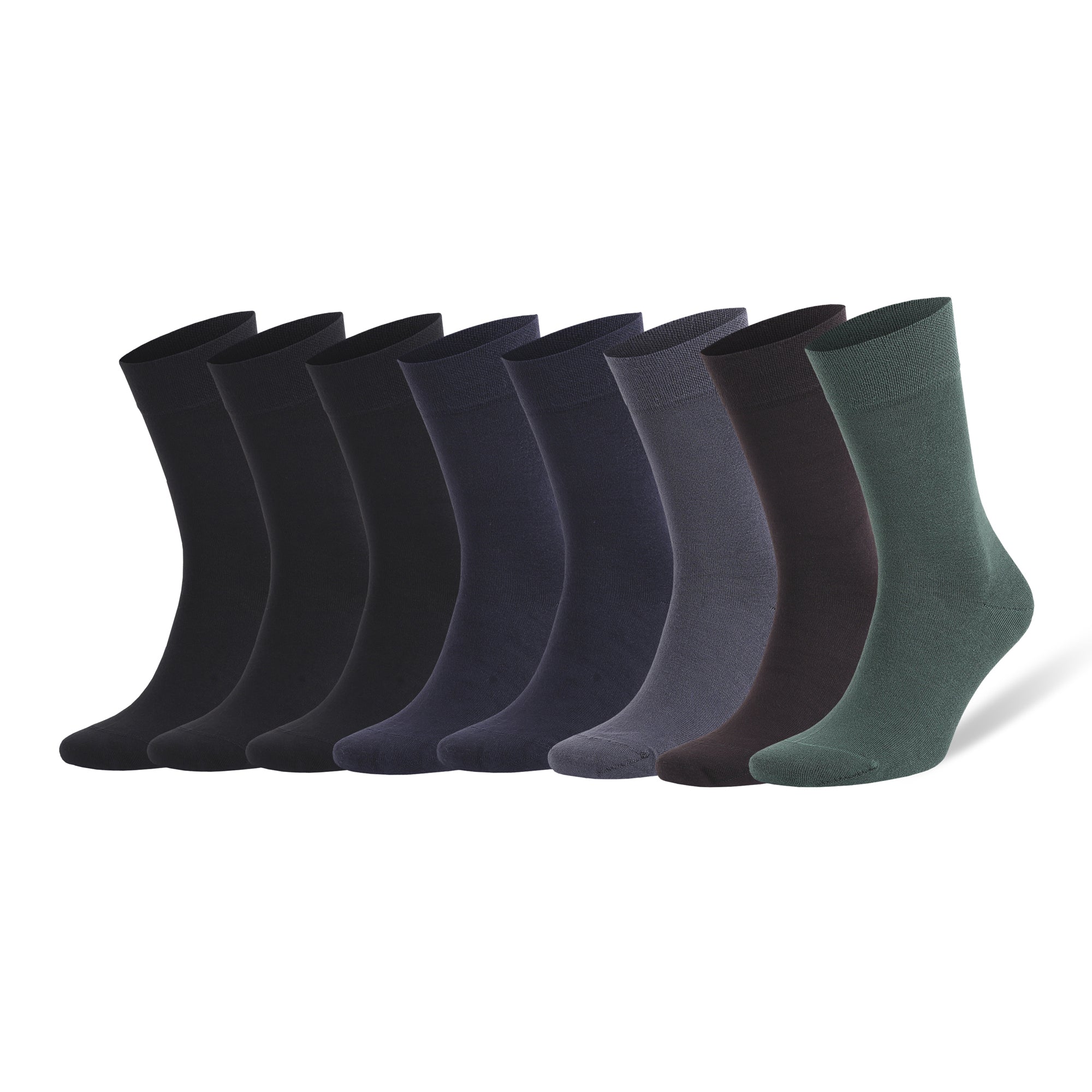 AWS/American Made Mens Dress Socks 8 Pairs Assorted Colors Size 8-11.5 Soft Comfortable Odor-Resistant Eco-Friendly - Style 1
